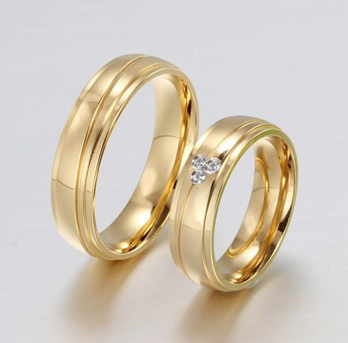 Anillo Elegante De Acero Para Bodas- Compromisos.