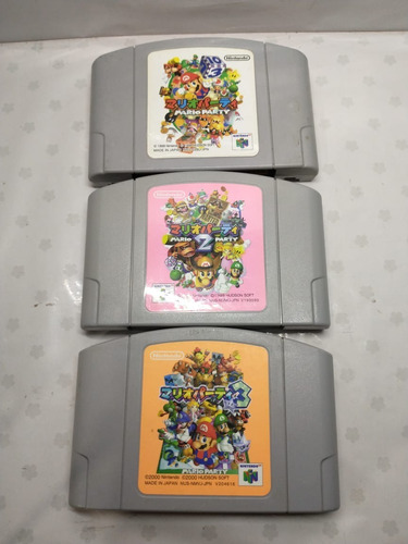 Cartucho Japoneses Mario Party 1, 2 Y 3 Para Nintendo 64