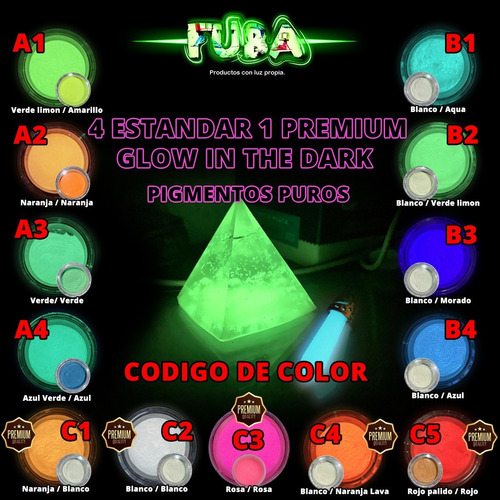 Kit Pigmento Puro Glow - 13 Colores - 85gr + Lampara Uv