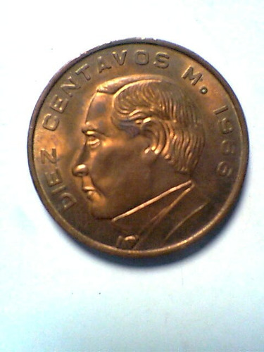 Diez Centavos De Cobre Moneda Mexicana 1966 Sin Circular