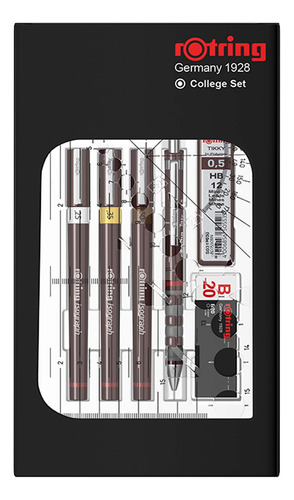 Set De Tiralíneas Isograph Rotring College (0.25-0.35-0.5mm)