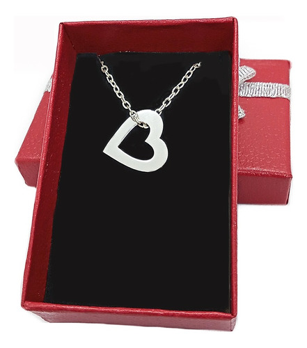  Dije Corazón Calado Con Cadena Plata 925 Regalo