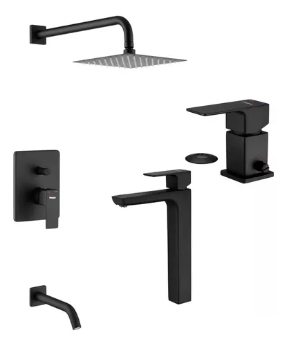 Griferia Monocomando Bidet Negro Piazza Arq 10404ne