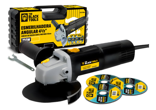 Esmerilhadeira Profissional Angular 750w 110v Com 3 Discos