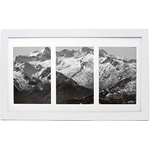 8x14 White Collage Gallery Picture Frame With Three 4x6...