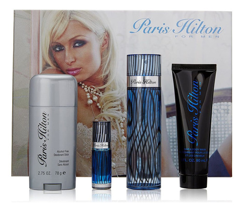 Set Perfume Paris Hilton Para Hombre: Edt 100 Ml, Gel De Bañ