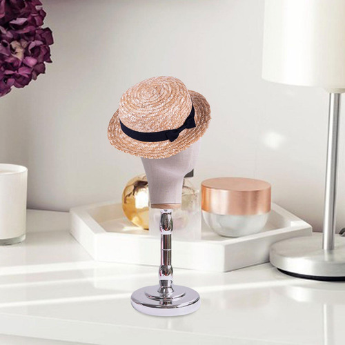 Soporte Para Cabeza De Peluca, Modelo De Base Beige W Argent