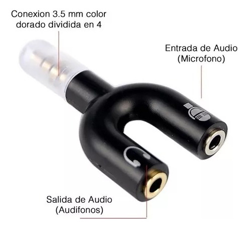 Divisor De Audio Estéreo 3.5 Mm Para Micrófono Y Audifonos