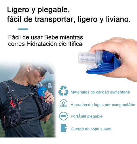 Botella De Agua Plegable, 500ml Soft Flask De Tpu, Botella