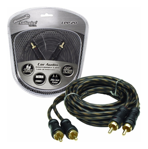 Cable Rca 2 Machos A 2 Machos Audiopipe Libre Oxigeno Cpp-20