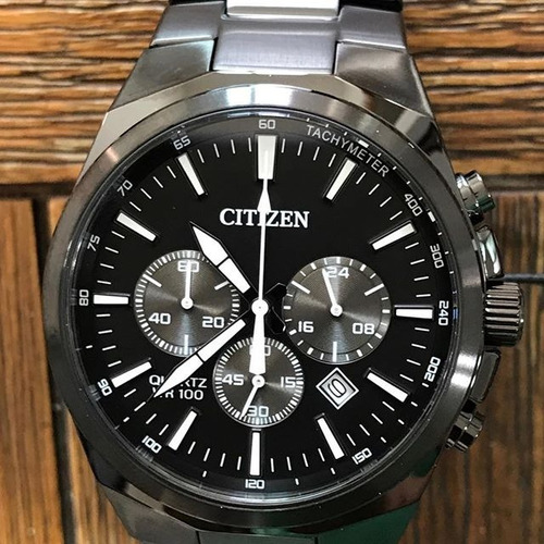 Citizen Quartz Chronograph Black Dial An8175-55e Color de la correa Negro Color del bisel Negro Color del fondo Negro