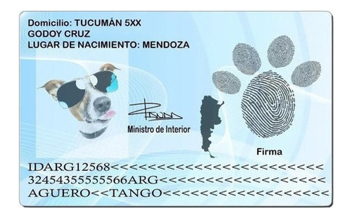 Plantilla Dni Mascotas Editable En Psd
