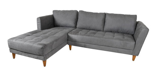 Sala Esquinera Escuadra Minimalista Moderna Sillones Salas Color Gris