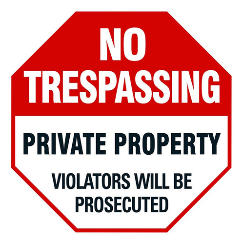 Cartel De Metal Con Forma De D No Trespassing Flag, Póster P