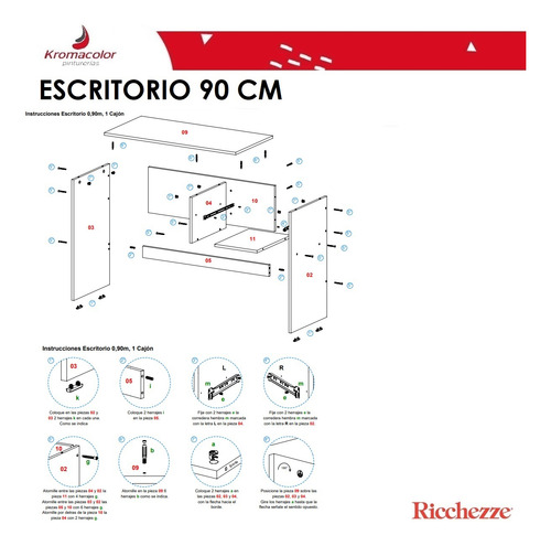 Escritorio Melamina Mesa 90cm Para Notebook