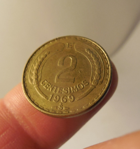 Moneda 2 Centesimos. Chile 1969