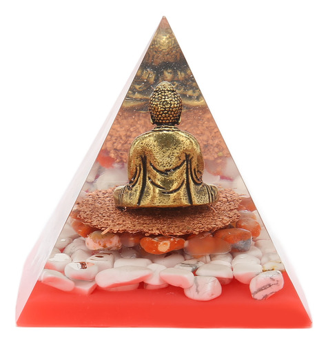 Piedra Energética Epoxi Crystal Pyramid Buddha Hecha A Mano
