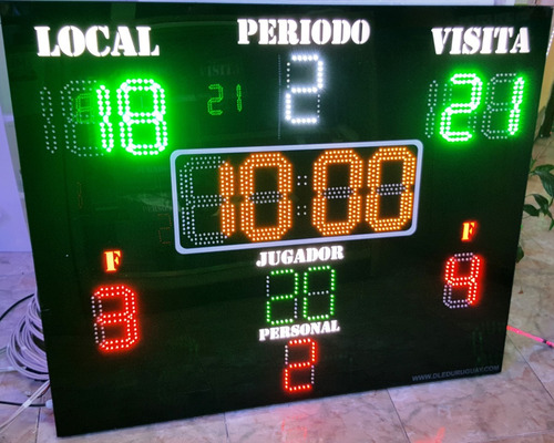 Imagen 2 de 6 de Tablero Basketball Completo Con 24 Segundo Y Cable