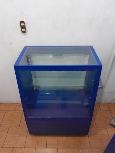 Vitrinas Exhibición En Madera Y Formica Azul 