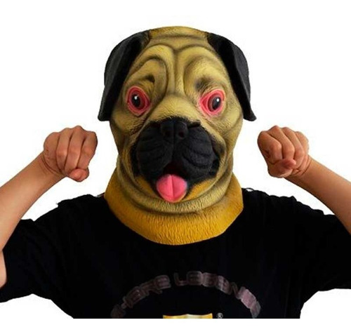 Mascara De Latex Perro Pug Disfraz Halloween Upd Egresados