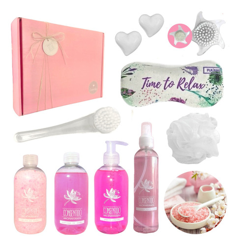 Set Aromas Relax Caja Regalo Mujer Box Spa Rosas Zen Kit N10