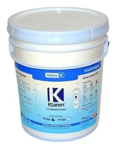 Klaren Alberca Tricloro Tableta 1 Pulgada 25 Kg