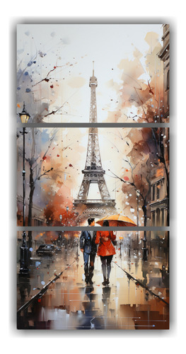 120x240cm Cuadro De Pareja Joven Caminando Frente A La Torre