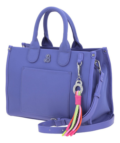 Bolso Tipo Satchel Barbie Gorétt Con Colgante Gia P25 Lila Lisa Níquel Lila