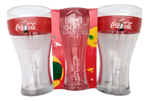 3 Vaso Coca Cola Futbol Brasil 2014 & 2x 100 Años Botella