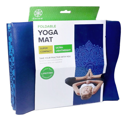 Tapete Para Yoga Plegable Azul 2 Mm Foldable Mat Gaiam 