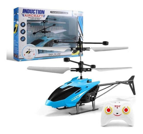 Helicóptero Com Controle E Sensor Azul Futuro Kids