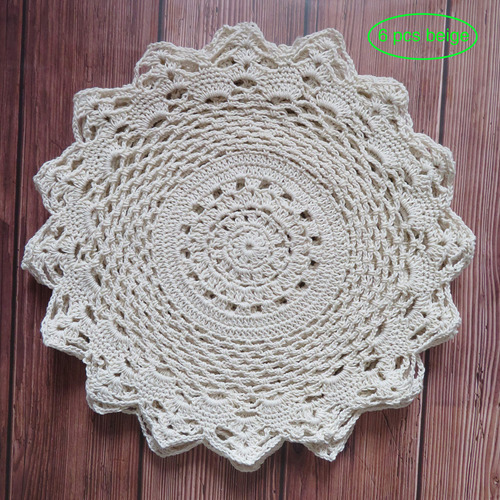 Ouyatoyu 6pcs 12  Doilies Tela Encaje Crochet Doilies Place