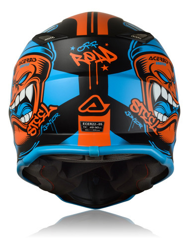 Casco Junior Azul/rojo S.52 Color Azul Diseño Solid Tamaño Del Casco M