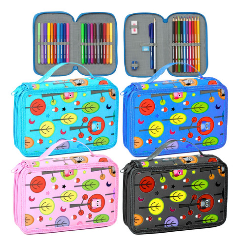 Lapicera Organizadora Colores Lápices Doble Compartimiento F