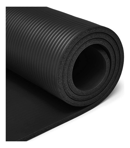 Mat 10 Mm Yoga Pilates Extra Grueso, Largo Color Negro