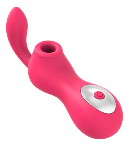 Vibrador estimulador de clítoris de doble onda de presión rosa