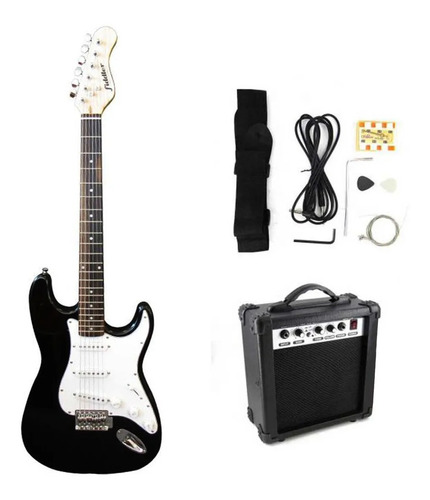 Combo Guitarra Eléctrica Negra + Amplificador Fiddler Gca05b