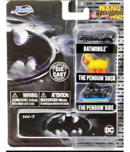 Set 3 Vehículos Nano Batman Hollywood Rides Dc 294k