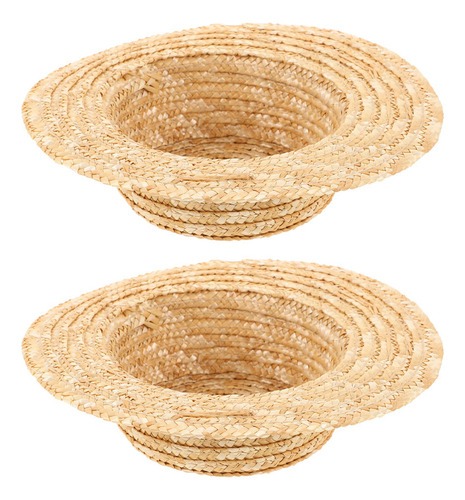 Sombreros De Paja En Miniatura, 2 Unidades: Pequeños Sombrer