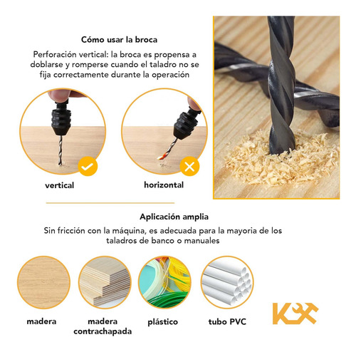 Ruiyue Juego De Brocas Con Avellanador 1/8 A 3/8 Pulgadas