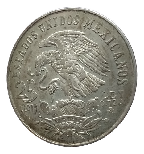 Antigua Moneda De Plata 25 Pesos México 1968 Km# 479.1