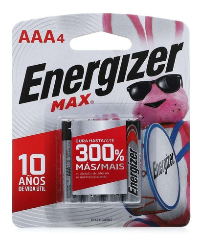 Aaa Energizer Max E92 Cilíndrica - Pack De 4 Unidades