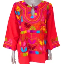 Comprar Blusas Bordadas A Mano De Chiapas Talla 2xl \u002F Milpa \u002F Manta