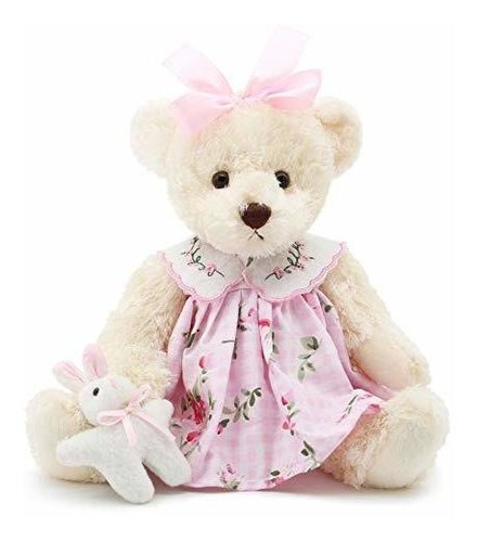 Oits Lindo Pequeño Bebé Oso Peluche Con Vestido Lindo Xb5qo