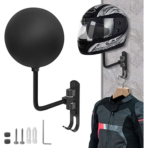 Soporte Pared Casco Motocicleta Bici Campera Chaqueta Negro