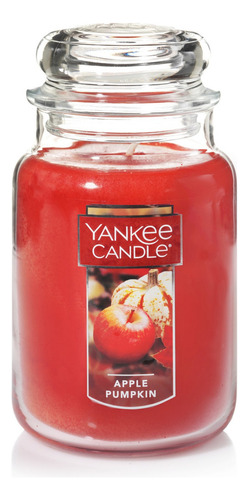 Vela Aromática Yankee Candle Jar Large Color Rojo Fragancia Apple Pumpkin