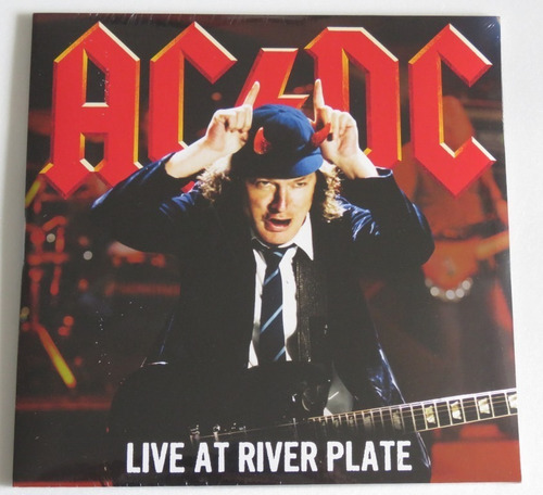 Imagem 2 de 4 de Ac Dc Live At River Plate 3 Lp Red Selado Back Dirty Black