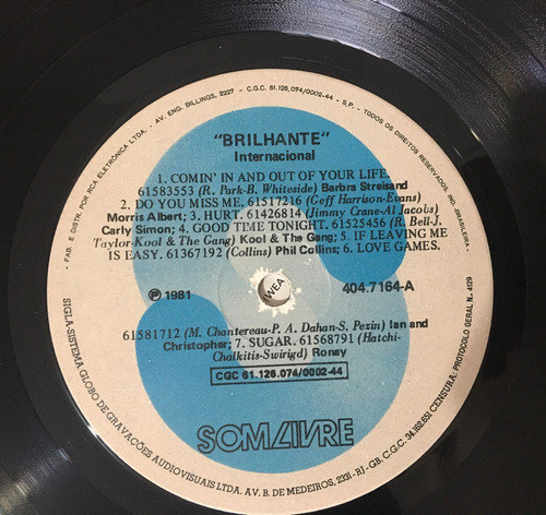 Lp Brilhante (trilha Internacional Da Novela) Estandar (Usado)