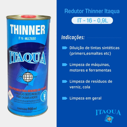 Thinner Automotivo It 37 Diluição Limpeza 900ml Itaqua