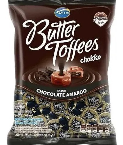 Bala Butter Toffees Chocolate Amargo Arcor 500g